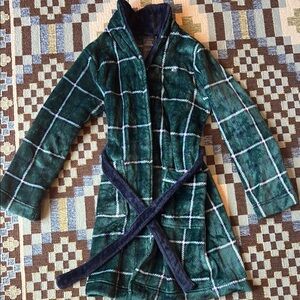 Tommy Hilfiger Plaid Green Kids Robe